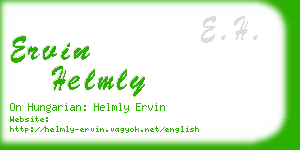 ervin helmly business card